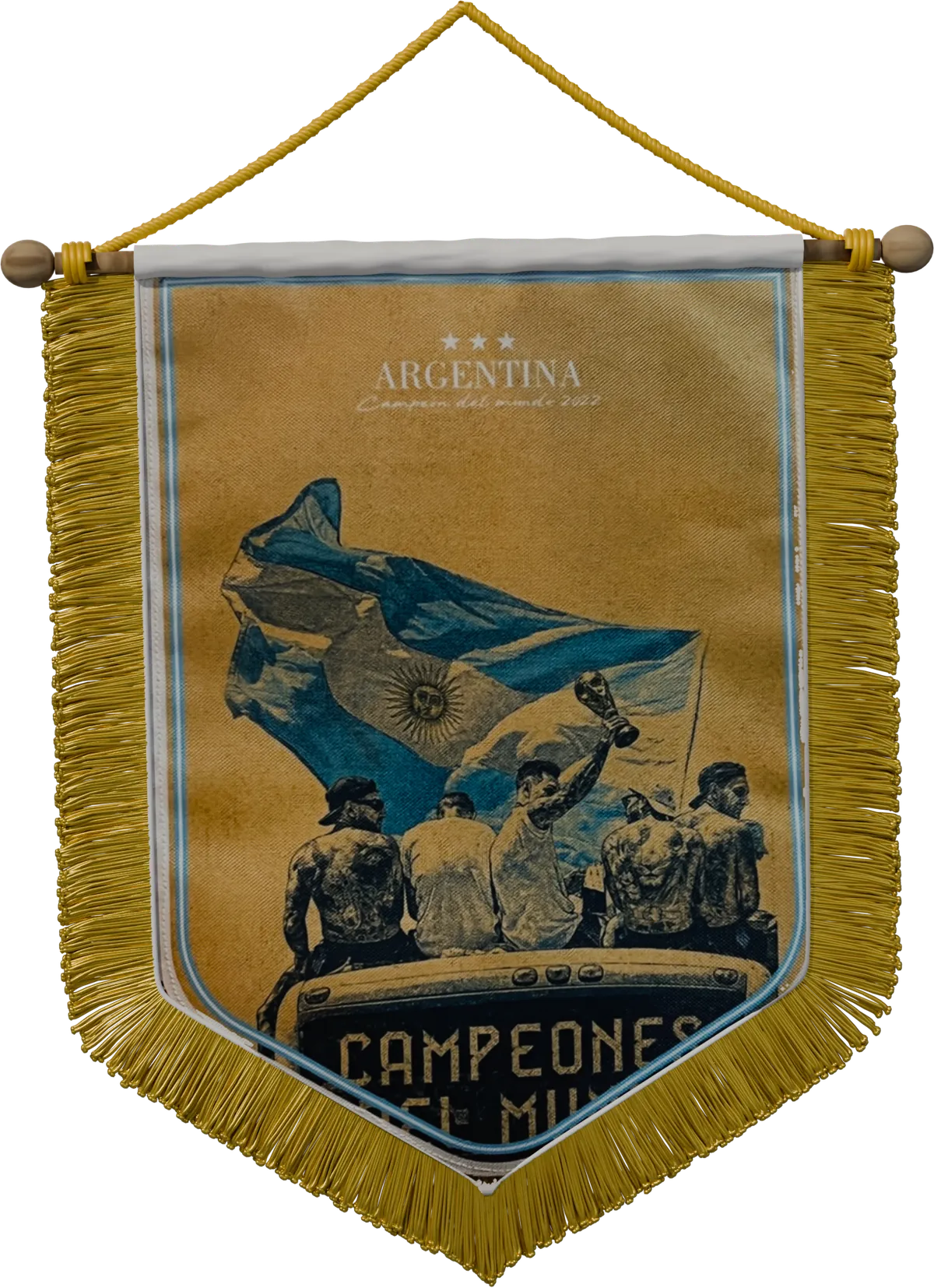 Banderín «El campeón del mundo», dorso: Campeones del mundo