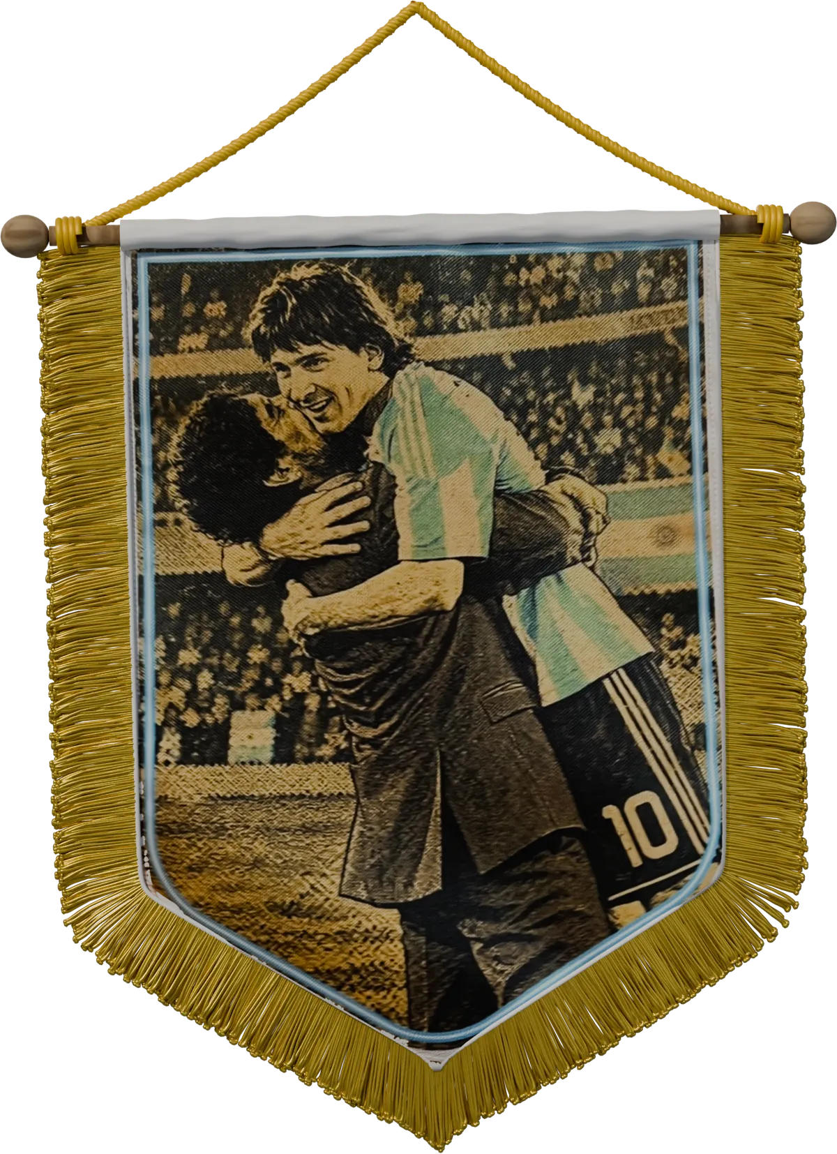 Banderín «Uno más de ustedes», dorso: El abrazo